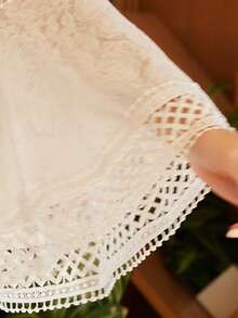 Lullawish Camisón de mujer con cuello cuadrado de jacquard tejido y mangas acampanadas, estilo bohemio y rosa