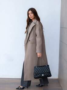 Hitanina 休闲长款毛领夹克 - 駝色 - 查看 1