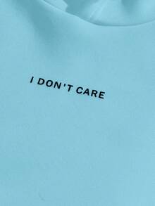 Manfinity NXTstreet 男士针织休闲袋鼠口袋连帽衫，印花设计 - 淺藍色 - 查看 3