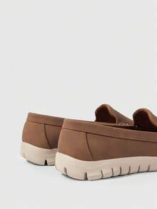 Sleekvia 女士休闲百搭通勤平底乐福鞋 - 駝色 - 查看 9