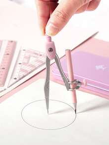 3件套几何数学绘图工具，包含4件：尺子、圆规、铅笔、橡皮、卷笔刀，是学校、学生、圣诞节礼物和返校季的理想文具套装。