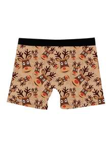1pc Men's Christmas Element Boxer Briefs - Multicolor - View 3