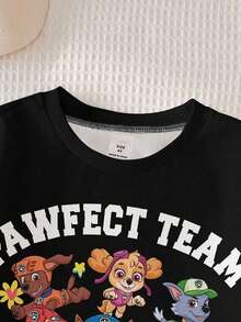 SHEIN | PAW Patrol 年轻女孩秋季休闲卡通图案卫衣 - 白色 - 查看 4