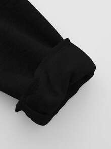 1 Set Young BoyFashionable Minimalist Digit 67 Palm Print Hoodie And Sweatpants Set, Suitable For Boys' Stylish Winter Campus Outfit, Casual Sports Wear Six Seven Sweatsuit - Black - View 4