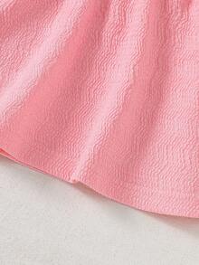 SHEIN Newborn Baby Pink Dress & Bow Headband Set, Cute Princess Style - Pink - View 7