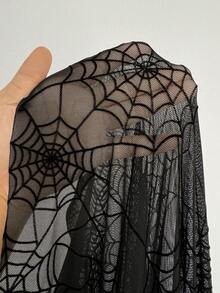 Coolane 女士秋冬四季皆宜的Grunge哥特Y2K朋克性感蜘蛛图案女巫街头风锐舞派对装扮夜店服饰弹力舒适铆钉孔眼黑红长裙 - 酒紅色 - 查看 6