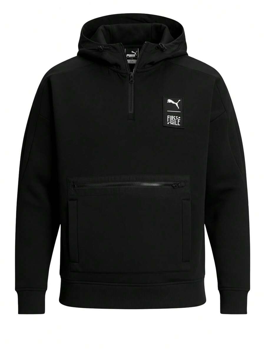 Puma First Mile Men's 1/4 Zip Hoodie Black - Black - View 1