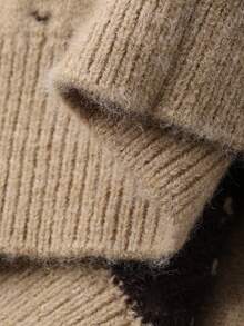 DAZY Suéter de punto jacquard con estampado, estilo japonés, para niños, casual, otoño - Caqui - Ver 7