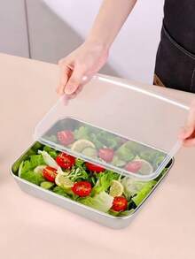 Stainless Steel Tiramisu Box With Clear Lid, Cake Packaging Box Or Mold, Square Plate For BBQ, Steamed Fish, Steamed Rice, Ideal Iron Tray For Street Vendors - Silver - View 7