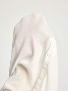 Ocili Comfortable, Simple, Casual Soft Tencel Wool Women Lounge Tops, Winter - White - View 7