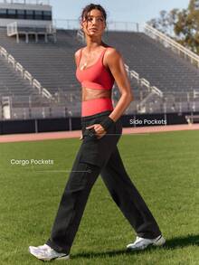 GLOWMODE 日常羊毛阔腿可调节抽绳腰部工装裤日常休闲