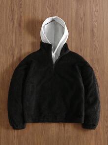 Manfinity Hypemode Pull à col montant minimaliste couleur unie et décontracté à manches longues pour l'hiver et les vacances. Cadeau idéal pour les amis, le mari ou le petit ami - Noir - Voir 1