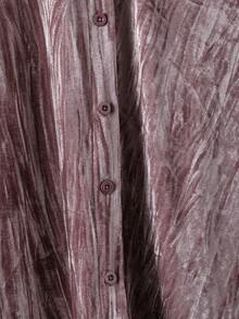 Modelyn 2pcs Textured Velvet Long Sleeve Casual Pink Women Set, Autumn/Winter - Pink - View 5