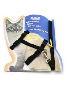 1pc Cat Harness And Leash, H-Style Cat Walk Strap Chest Collar For Pet Cat - Multicolor - View 10