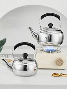 1个带滤网的不锈钢茶壶，用于冲泡和煮茶，耐用的厨房用具，带手柄，现代设计，适用于餐厅、酒店、电磁炉、商用茶壶，也适用于户外和露营。 - 彩色 - 查看 1