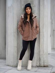 SAYEHFBABY Women's HoodedPadded Insulated Polyfill Synthetic Insulation Winter Coat Winter Jacket Jacket With Waisted Workwear Design, Thermal Lined For Winter Fall Cloth For Women