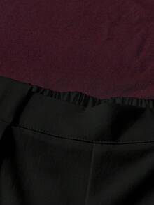 EMERY ROSE Women's Casual Commuting Pleated Sleeveless Top And Elastic Waist Shorts Set - Burgundy - View 4