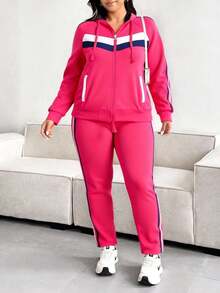 Big City Women Two-Piece Outfits - Hot Pink - View 3