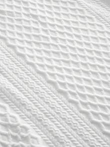 Officeau 男士秋季压纹印花圆领卫衣，春夏皆宜 - 白色 - 查看 4