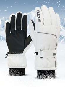 男女通用防水防风触屏冬季滑雪手套，户外运动骑行摩托车徒步露营保暖加厚内衬手套，适用于滑雪、单板滑雪、冬季运动、暖手、雪地等。 - 彩色 - 查看 3