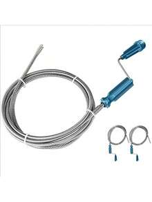 1 Pc Of Wire Hand Cranked Drain Pipe Blockage Remover - Spiral Design, With Cleaning Hook - Multifunctional Pipe Cleaning Tool, Suitable For Kitchen, Bathroom And Toilet