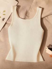 Resyla New Arrival Rhinestone Letter Print Regular Women Tank Top - White - View 2