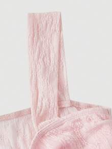 SHEIN MOD 两件套女士蕾丝系带吊带背心和长裙，优雅、可爱、浪漫 - 粉色 - 查看 5