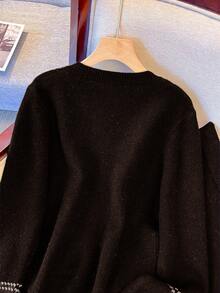 SHEIN Franclia Women's Fashion Casual Knit Sweater & Pants 2 Pieces Set - Brown - View 4