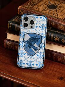 HARRY POTTER X SHEIN Transparent Wizarding School Style Eagle-Inspired Printed 2-In-1 Phone Case, Compatible With IPhone, Black Shockproof Border Double Protection Phone Case, Wizard Fashionable Style, Suitable For Magic Enthusiasts For Daily Use Or As A Gift. Phone Case Compatible With IPhone 17 / Air / 17 Pro / 17 Pro Max - Clear - View 3
