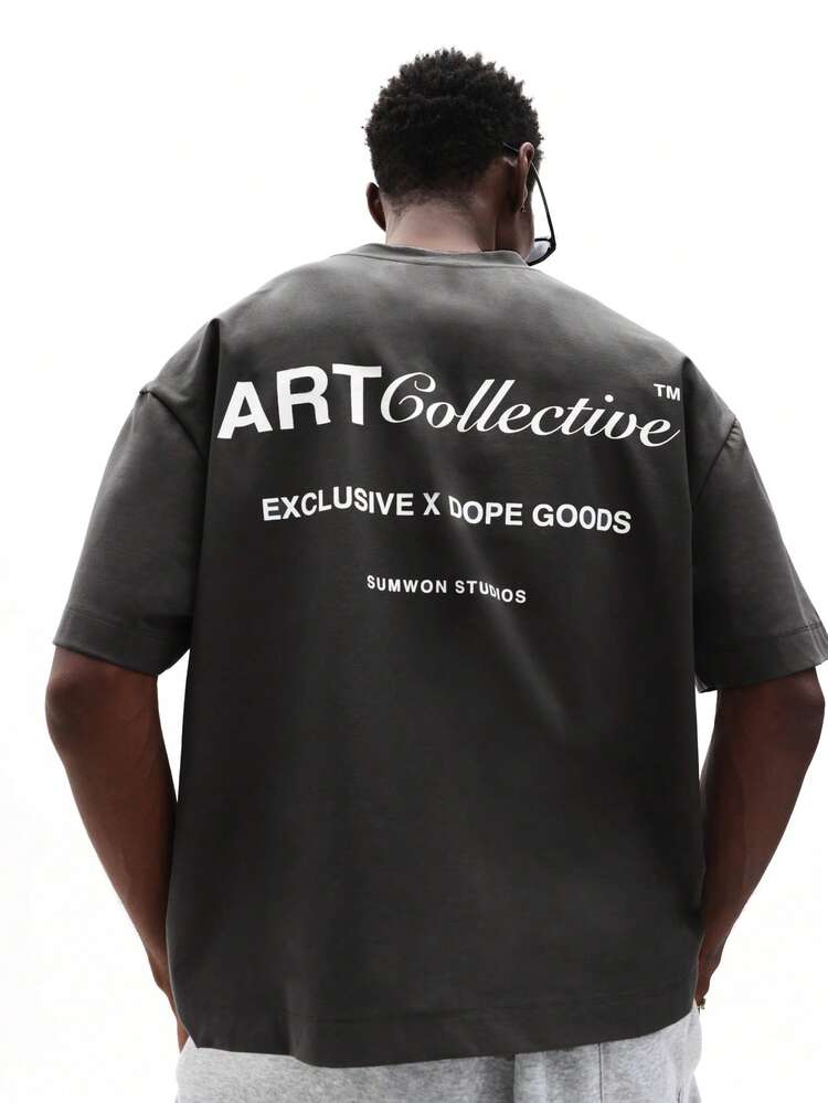 Crop Fit Crew Neck Tee With Back Print