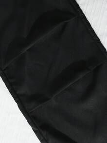 Conjunto de 3 piezas de camisola de punto casual, tirantes y pantalones de pierna ancha, cómodo y de moda para adolescentes, adecuado para deportes al aire libre, ocio y uso diario, diseño de hombros oblicuos - Rosa - Ver 4