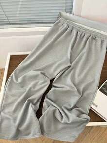 GlowEve CURVE GlowEve Damen Mode Große Größen Strass Dekor Hohe Taille Kordelzug Locker Gerade Bein Jogginghose, Herbst - Hellgrau - Übersicht 2