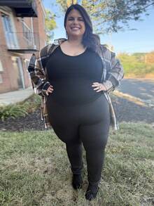 Enliva 3 Packs Women's Plus Size Leggings, Comfortable And Smooth For Yoga, Fitness And Cycling, And Everyday Wear, For Apple Rounded Body Shape, For Body Shape, For Summer - Black - View 8