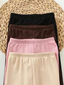 Newborn Girl's Long Pants In Colorblock Polyester Cute Style With Pocket For Everyday Wear - Multicolor - View 4