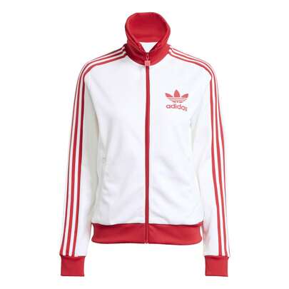 Adidas CLASSIC TT WOMEN  FULL ZIP SWEATSHIRT RED AND WHITE JX7849