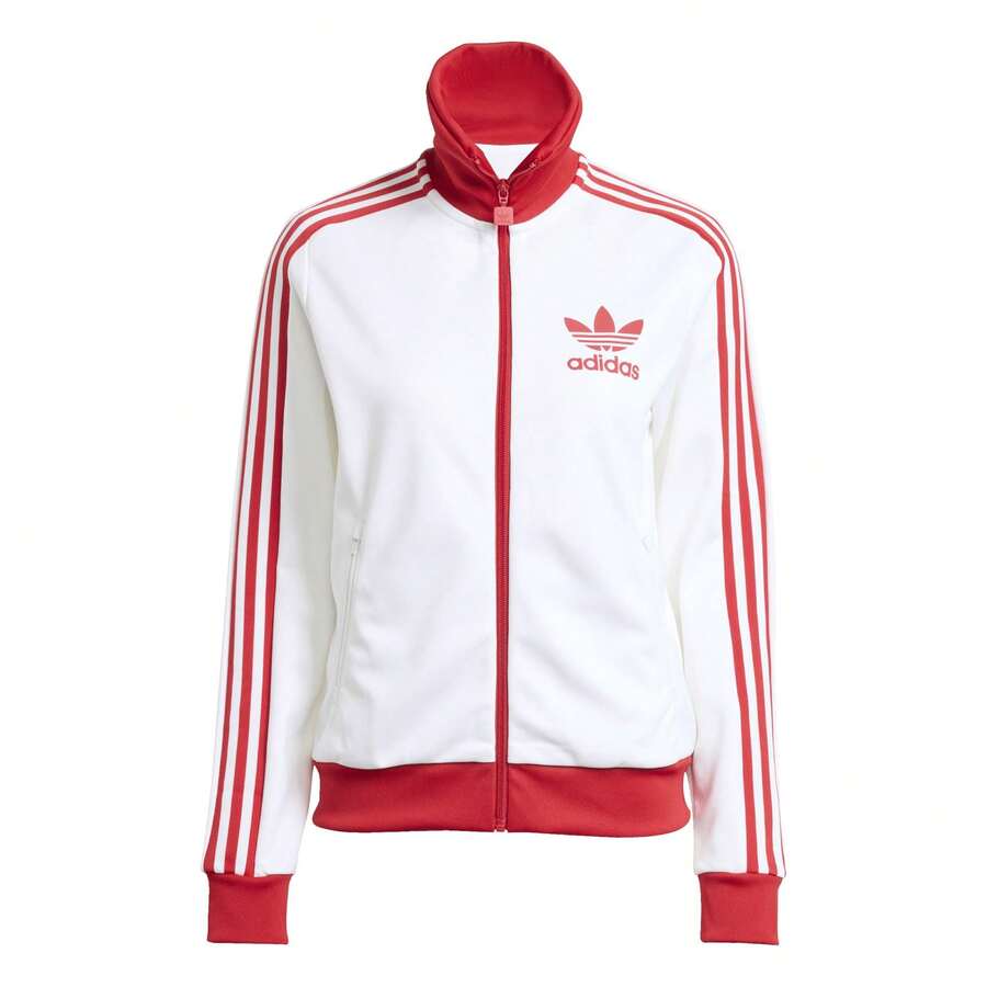 Adidas CLASSIC TT WOMEN  FULL ZIP SWEATSHIRT RED AND WHITE JX7849 - Red and White - View 1