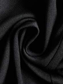 Easowa Falda negra elegante con detalle de cadena, cintura alta, línea A, dobladillo asimétrico para uso casual. Falda negra plisada elegante con acento de cadena dorada, cintura alta, mini falda para mujeres con estilo. Falda pantalón negra de cintura alta con detalle decorativo de cadena, dobladillo asimétrico para un estilo versátil. - Negro - Ver 6