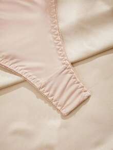 Charlaine Tương Phản Ren Thông Đồ Lót Gợi Cảm - Màu be - Xem 8