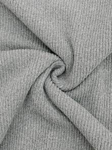 Manfinity Dauomo Men's Crew Neck Ribbed Half-Button Casual Everyday Commute Long Sleeve T-Shirt - Light Grey - View 6