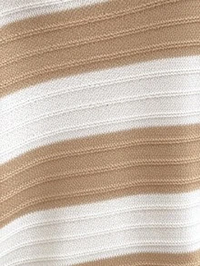 EMERY ROSE Women's Casual Off-Shoulder Sweater, Suitable For Autumn/Winter, Striped Print,Sweaters For Women - Multicolor - View 4