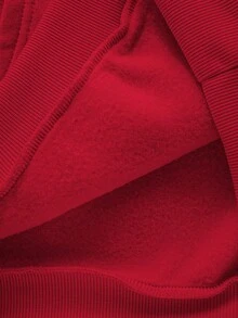 Manfinity Dauomo 男士休闲运动连帽衫，款式多样，图案独特，可个性化印花 - 紅色 - 查看 4