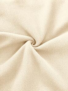 SHEIN 少女秋冬季保暖内衬休闲街头风宽松口袋爱心印花套头卫衣和褶皱宽松印花运动裤套装，返校穿搭 - 杏色 - 查看 8