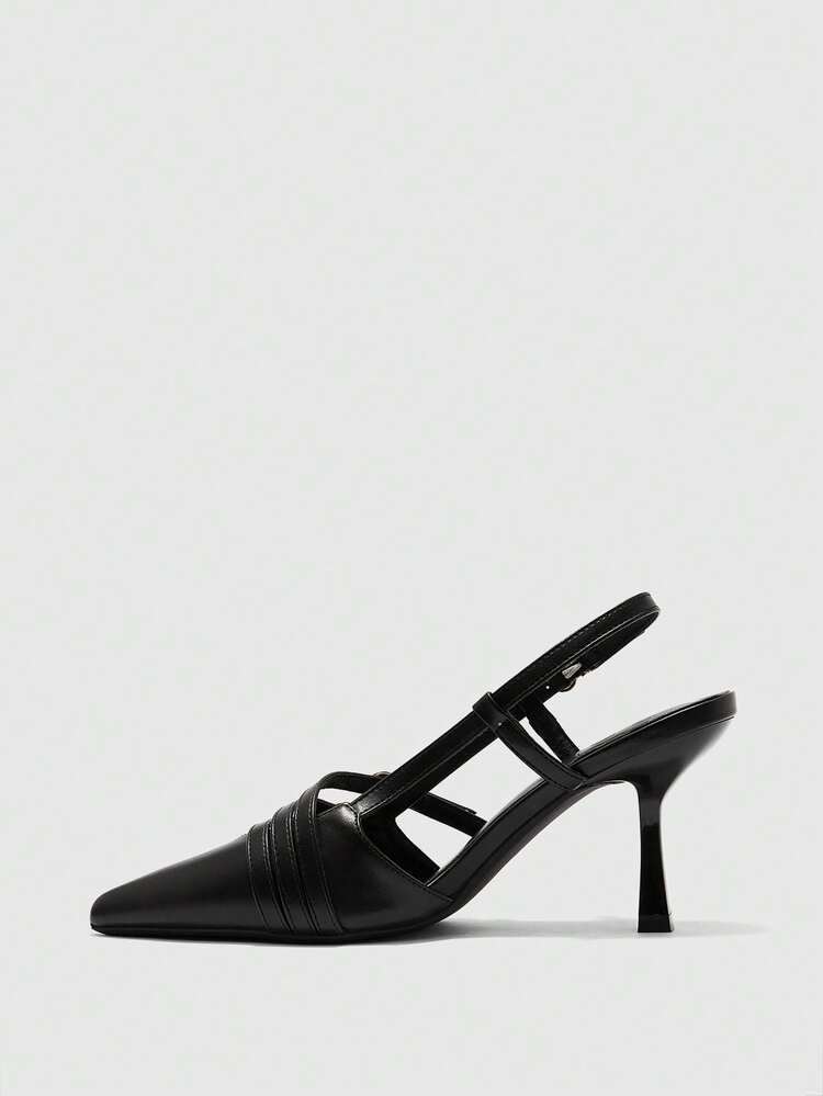 CUCCOO BIZCHIC Women's Pointed Toe Buckle Design Everyday Versatile Fashion High Heels For Christmas