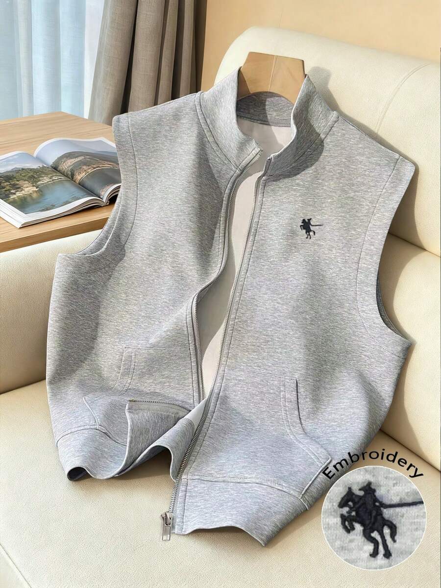 Resyla 女士休闲刺绣细节无袖常规款外套，秋冬季