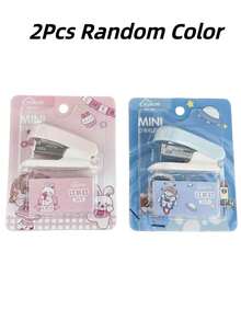 1个/2个装小型卡通订书机及订书钉，经典设计，适合办公学习、学校用品、圣诞礼物、返校季使用 - 彩色 - 查看 8