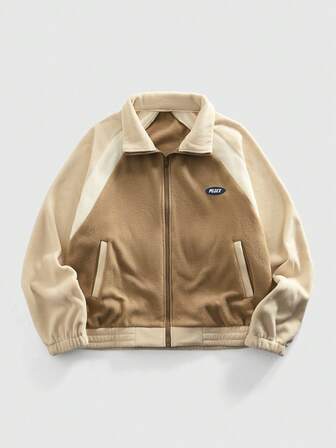 Street Life Veste décontractée à zip pour hommes avec blocage de couleurs contrastées et manches raglan, coupe ample