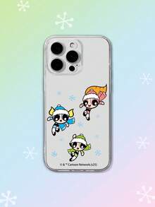 THE POWERPUFF GIRLS X SHEIN 卡通魔法风格女款手机壳，带细孔镜头保护，兼容Pixel、Infinix和苹果手机。Redmi手机壳 - 彩色 - 查看 1
