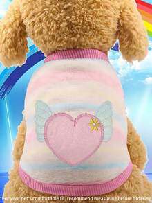Cartoon Plush Warm Pet Clothes For Teacup Dogs, Puppies, Cats, Teddy, Pink Vest - Multicolor - View 2