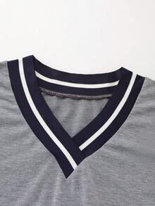 Zielony Sweatshirt Wanita Kasual Luar Ruangan Longgar dengan Warna Kontras untuk Ski dan Aktivitas Olahraga, Musim Gugur/Dingin - Grey - View 6