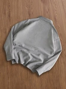 TOKVUE Camisa xadrez masculina casual folgada com bolso bordado com letras, manga comprida. - Multicolorido - Ver 3